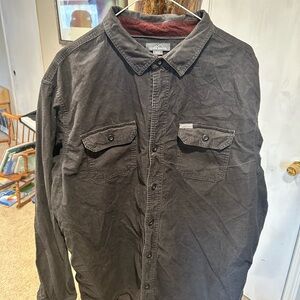 Eddie Bauer Men's Charcoal Corduroy Shirt Jacket